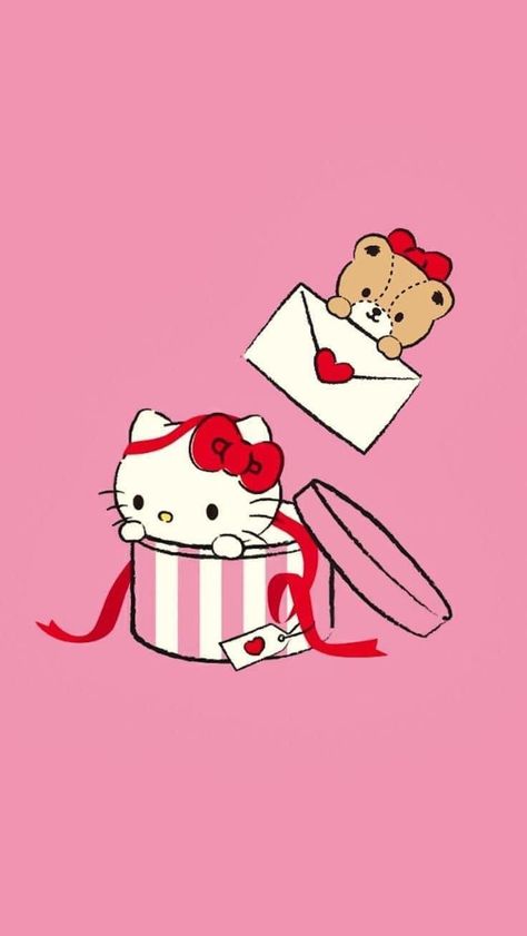 Valentines Sanrio Wallpaper, Valentines Hello Kitty Wallpaper, Hello Kitty Valentines Day Wallpaper, Wallpaper Iphone Valentines, Wallpaper Snoopy, Valentines Wallpaper Iphone, 헬로키티 배경화면, Hello Kitty Imagenes, Hello Kitty Wallpaper Hd