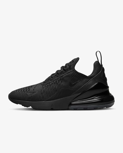 Nike Black Shoes, 270 Nike Shoes, Nike 270s, Popular Nike Shoes, Nike Air Max 270 Women, Nike Air Max 270 Black, Nike Air Max Black, All Black Nikes, Nike 270