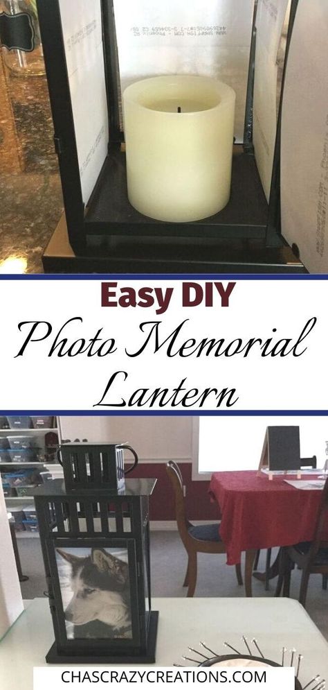 Memory Lantern Diy, Memorial Lanterns Diy, Candle Headboard, Fish Memorial, Memory Lantern, Memorial Items, Mom Memorial, Memorial Lanterns, Lantern Ideas