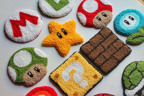 Excited to share the latest addition to my #etsy shop: Super Mario Punch Needle Coaster, Mug Rug Set, Tufted Coaster, Gamer Gift Ideas https://etsy.me/3IRv7tN #cotton #embroidered #organiccotton #punchneedlecoaster #mugrug #tuftedcoaster #punchneedle #mariobrosgift #gi Punch Needle Kawaii, Niddle Punch, Mario Und Luigi, Punch Needle Coasters, Punch Needle Coaster, Tufting Rug, Tufting Diy, Rug Tufting, Rug Coaster