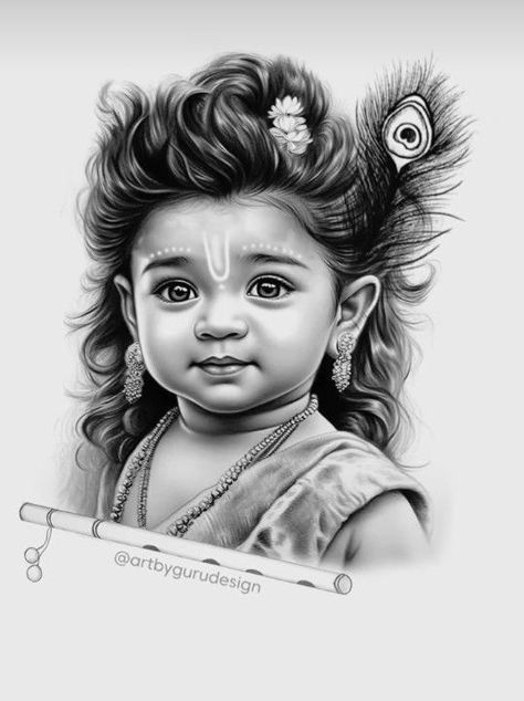 Krisna Face Painting, Hanuman Face Sketch, Realistic Pencil Sketches Portraits, Realistic Pencil Drawings Portraits, Lord Krishna Drawing Pencil, Little Krishna Sketch, Krishna Drawing Pencil, Krishna Pencil Sketch, Krishna Portrait