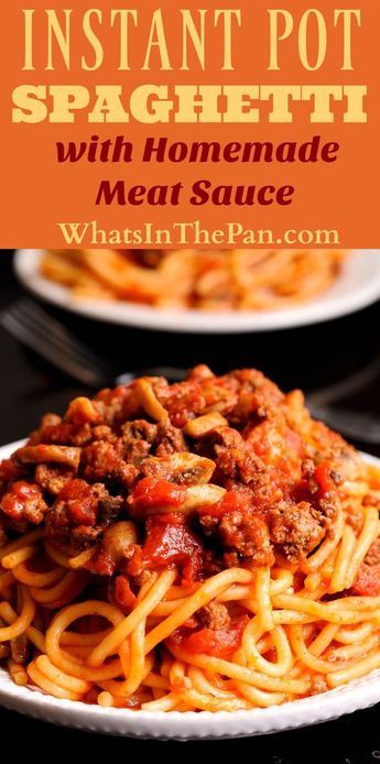 Instant Pot Spaghetti with Meat Sauce recipe with the homemade meat sauce #instantpot #spaghetti Spagetti And Meat Sauce, Instantpot Spaghetti, Homemade Spaghetti Meat Sauce, Spaghetti With Meat Sauce, Spaghetti With Meat, Meat Sauce Recipe, Instant Pot Spaghetti, Homemade Meat Sauce, Delicious Spaghetti