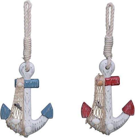 Amazon.com: Beachcombers 2/A Single Hook Anchors Multi : Home & Kitchen Pilings Nautical, Nautical Centerpiece, Decor With Ropes, Baby Room Pictures, Wooden Wall Art Decor, Wood Anchor, Log Splitter, Weathered Paint, Utility Hooks