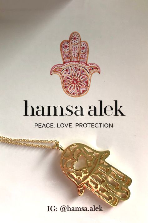 Our Hamsa Love ❤️ Pendant necklace ❤️💛💚💙💜 ⁠ ⁠ My first design, my best seller, and my signature Hamsa piece. I've spoken a lot about it on the many different platforms I use like my #Instagram #Shopify store and #Etsyshop and #Pinterest shop.⁠ ⁠ but today, I want to let it speak for itself.⁠ ⁠ What does it say to you?⁠ ⁠ Hamsa Alek⁠ Peace Love Protection Luck⁠ Hamsa Hand Pendant, Pinterest Shop, Chain Gang, Hand Symbols, Vintage Jewelry Repurposed, Nail Techniques, Eye Gift, Gold Hamsa, Hamsa Pendant