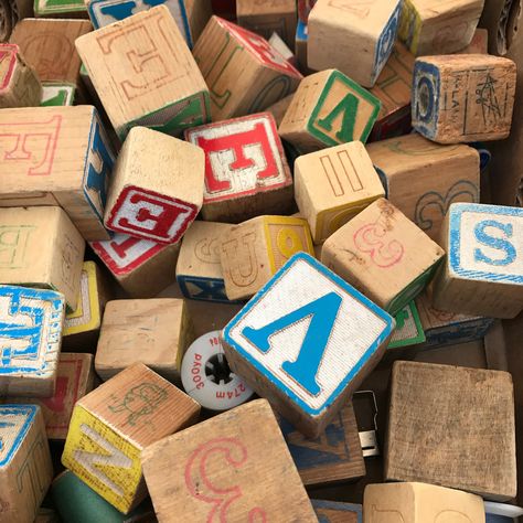 Old Alphabet blocks Building Blocks Aesthetic, Ceramics Portfolio, Old Alphabet, Wooden Alphabet Blocks, Wooden Blocks Toys, Abc Blocks, Letter Blocks, Master Board, Alphabet Blocks