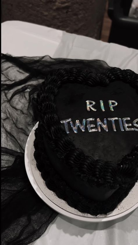 In loving memory of my youth 🖤 #riptomy20s #riptomy20sparty Rip To My 20s Party, Rip 20s Birthday Party, Rip 20s, 30th Birthday Themes, Party Cake Table, 20s Party, Dirty Thirty, Dirty 30, My Youth