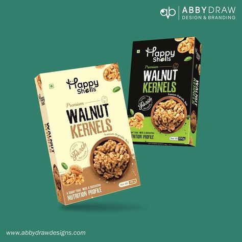 Happy Shells Walnut Kernels – Packaging Of The World Eco Packaging Design, Walnut Fruit, Packaging Snack, Dry Fruit Box, Packaging Template Design, Packaging Food, Fruit Packaging, Eco Packaging, Food Advertising