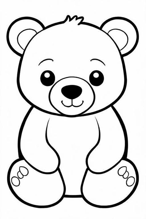 30 Bear Coloring Pages For Kids - ShadeMaze Teddy Bear Clipart Black And White, Teddy Bear Coloring Pages Free Printable, Bear Coloring Pages Free Printable, Teddy Bear Coloring Pages, Giraffe Coloring Pages, Bear Craft, Frog Coloring Pages, Farm Animal Coloring Pages, Bear Coloring Pages