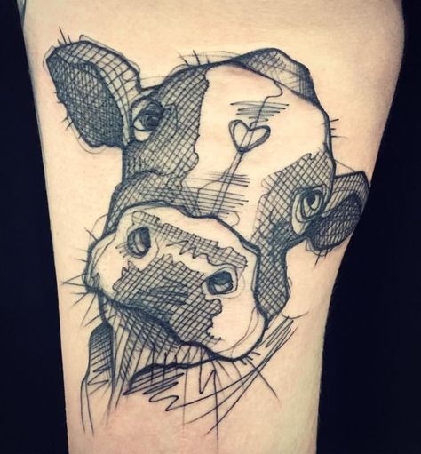 Cow Face Tattoo, Cow Tattoos, Lea Nahon, Cow Sketch, Cow Tattoo, Ancient Tattoo, Vegan Tattoo, Mommy Tattoos, Cow Face