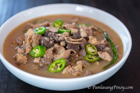 Beef Papaitan or Papaitang Baka is a version of the popular Pinapaitan that makes use of the cow’s internal organs. This is my own take to this beloved dish. I made sure to make the process as simple as possible so that you can follow. How to Cook Beef Papaitan The process involved in making... Read On → The post Beef Papaitan | Pinapaitang Baka appeared first on Panlasang Pinoy. Nilaga Recipe, Chicharon Bulaklak, Spaghetti With Ground Beef, Beef Tripe, Cassava Cake, Sardine Recipes, Reheat Chicken, Panlasang Pinoy, How To Cook Beef