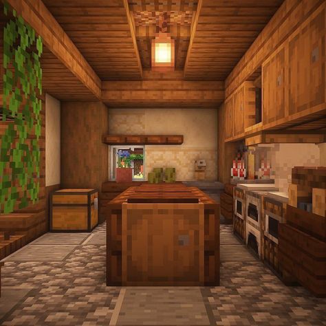 Interior Hobbit House Minecraft, Cave Room Minecraft, Minecraft Spruce House Interior, Minecraft Doors Design, Spruce Interior Minecraft, Minecraft Survival House Interior, Minecraft Entry Way, Lush Cave House Minecraft, Minecraft Fridge