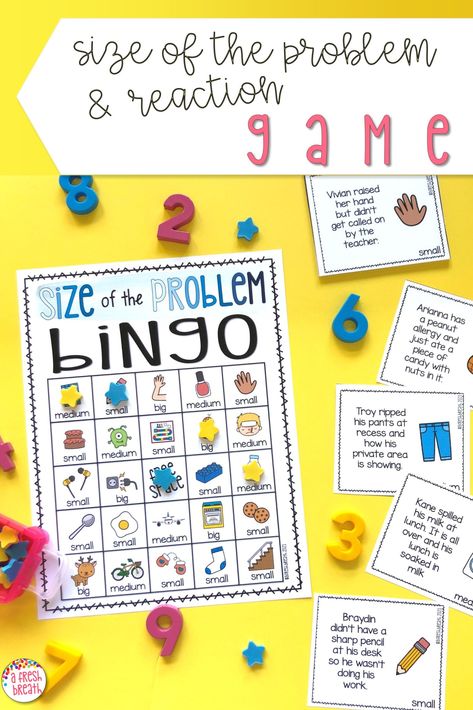 Big Problem Small Problem Activities, What Do You Do With A Problem Activities, Aba Social Group Activities, Elementary Social Skills Group, Summer School Sel Activities, Social Skills Elementary, Social Emotional Regulation Activities, Size Of Problem Activities, Size Of Problem Size Of Reaction