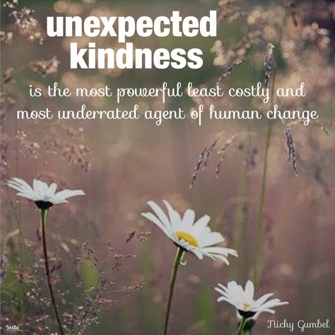 "Unexpected kindness is the most powerful, least costly, and most underrated agent of human change." —Nicky Gumbel #InstaEncouragements #instagood #wisdomwords #photooftheday #instadaily #ThankfulThursday #ThursdayThoughts #kindness Unexpected Kindness Quotes, Quotes On Humanity, Quote Kindness, Kindness Ideas, I Love You Lord, Humanity Quotes, Thankful Thursday, Valentines Cupcakes, Agent Of Change