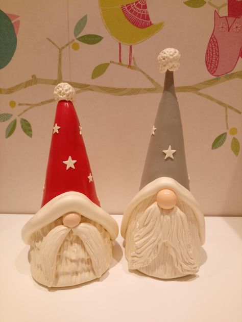 Ceramic Christmas Gonk, Ceramic Gnomes, Pottery Angels, Clay Christmas Decorations, Ceramic Christmas Decorations, Clay Fairy House, Clay Clay, Clay Fairies, Christmas Clay