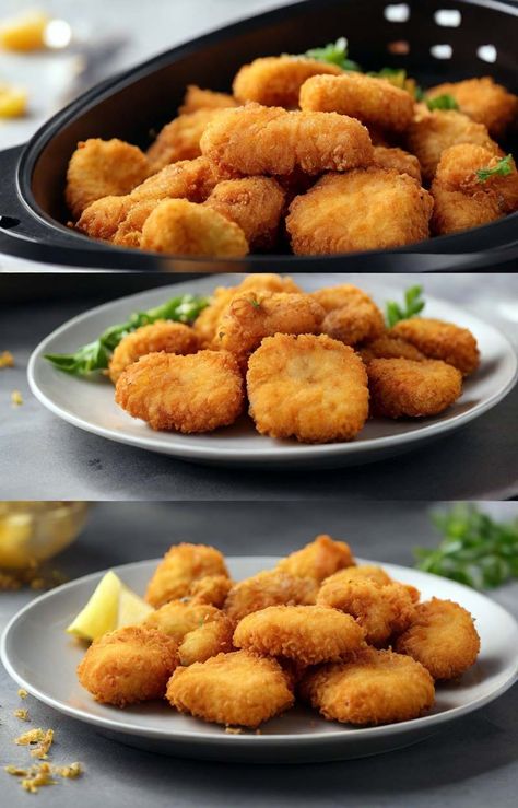 Catfish Nuggets in Air Fryer | KitGiz Air Fryer Catfish Nuggets, Nuggets In Air Fryer, Catfish Nuggets Recipes, Air Fryer Catfish, Catfish Nuggets, Crusted Tilapia, Nuggets Recipe, Fried Catfish, Easy Air Fryer