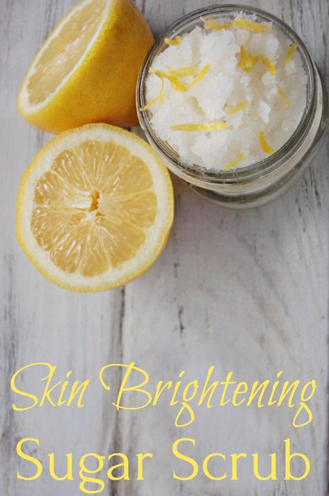 Skin Brightening Sugar Scrub -Skin brightening lemon, moisturizing coconut oil, and skin smoothing sugar all combine to make this fresh skin brightening sugar scrub. #sugarscrub #lemon #skinbrightening #naturalskincare #greenbeauty Scrub Skin, Coconut Oil For Skin, Oil Skin Care, Fresh Skin, Skin Care Recipes, Diy Skin Care, Diy Skin, Anti Aging Skin Products, Aging Skin Care