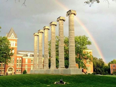 The Columns, Francis Quadrangle, University of Missouri, Columbia, Mo Mizzou Tigers, College Acceptance, Dream College, Missouri Tigers, University Of Missouri, Dream School, Beautiful Sites, Urban Planning, Future Life