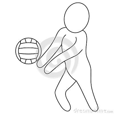 volleyball-player-hits-ball-his-hands-folded-together-sketch-vector-icon-man-plays-team-sports-game-isolated-white-background-coloring-book-children-doodle-style-idea-web-design Playing Volleyball, Volleyball Player, Doodle Style, Sports Game, Volleyball Players, Team Sports, Vector Icons, Sports Team, Volleyball