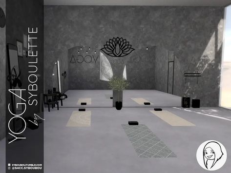 Yoga Set – Syboulette Custom Content for The Sims 4 Sims 4 Spa Cc, Sims 4 Spa, Meditation Stool, Crossfit Box, Industrial Display, Half Walls, Wall Balls, Toilet Paper Roll Holder, Crossfit Training