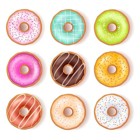 Chocolate Birthday Theme, Donuts Png, Clip Art Food, Food Clip Art, Fonts Christmas, Colorful Donuts, Food Clips, Food Backgrounds, Donut Party