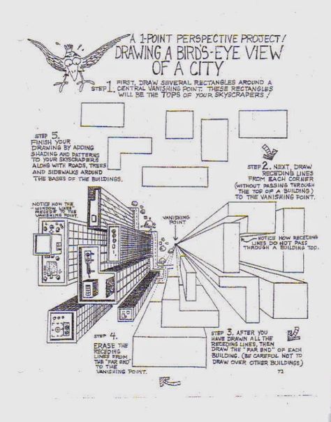 Perspective Lessons, 1 Point Perspective, Art Handouts, High School Art Lessons, One Point Perspective, Art Worksheets, Point Perspective, Perspective Art, Art Curriculum