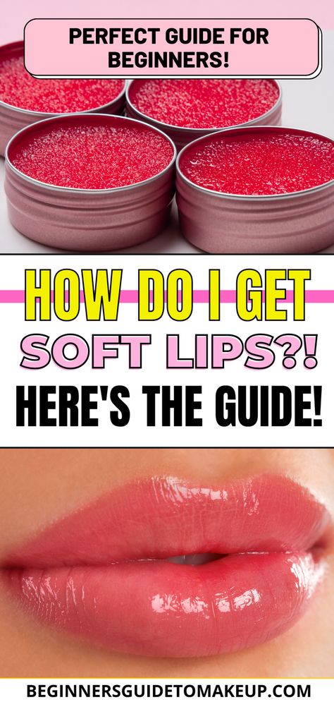 Soft And Pink Lips, Diy Lip Mask, Lip Care Tips, Lips Care, Lip Scrub Recipe, Lip Scrub Homemade, Beauty Hacks Lips, Lip Scrub Diy, Lip Care Routine