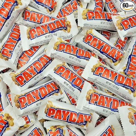 Amazon.com : PayDay Peanut and Caramel Snack Size Candy Bars - 60 Pieces Individually Wrapped Bulk Candy - 3 Pound (Pack of 1) : Grocery & Gourmet Food Werthers Original, Individually Wrapped Candy, Caramel Bars, Cream Candy, Soft Caramel, Caramel Candy, Caramel Coffee, Chewy Candy, Bulk Candy