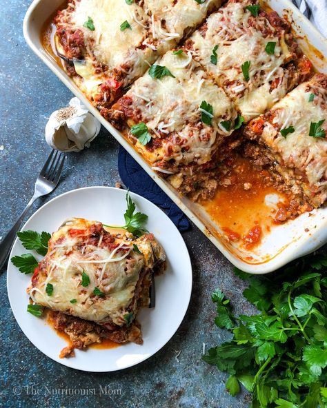 LOW CARB EGGPLANT LASAGNA - Nutritionist Mom Low Carb Eggplant, Butternut Squash Lasagna, Low Carb Lasagna, Eggplant Lasagna, Veggie Lasagna, Green Meals, Low Carb Veggies, Lasagna Pasta, Lean And Green Meals