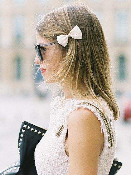 Hairstyle Ribbon, Hairstyle Reference, Reference Male, Girly Hairstyles, Hairstyle Trends, Anna Dello Russo, Bow Hairstyle, Ribbon Hairstyle, The Beauty Department