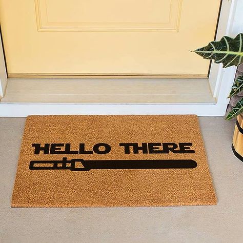 Amazon.com: Funny Coir Doormat Hello There Welcome Front Porch Decor Funny Doormat for The Entrance Way Personalized Rugs with Heavy-Duty PVC Backing Non Slip Outdoor Coconut Coir Doormat 23.6 x 15.7 inch : Patio, Lawn & Garden Unique Star Wars Gifts, Famous Movie Posters, General Kenobi, Entrance Way, Front Porch Decor, Entrance Ways, Funny Doormats, Front Door Mats, Custom Doormat