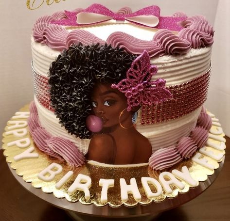 Custom Cake Ideas For Women, Black Woman Birthday Cake, Juneteenth Cake, Celebration Cakes For Women, African Theme Cake Birthday, African Birthday Cake, Afro Cake Ideas, Diva Birthday Cakes, Africa Cake