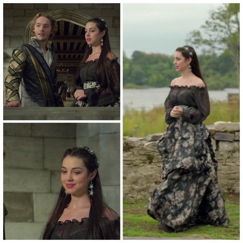 Reign Outfits, Marie Stuart, Reign Tv Show, Reign Mary, Reign Dresses, Mary Dress, Reign Fashion, Black Ball Gown, Fairytale Gown