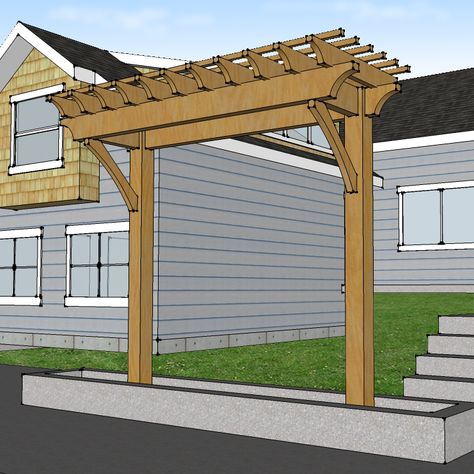 Customize your Cedar Arbor Kit by length, end-cut, and color. Perfect for hanging flowers and plants. Two Post Pergola, 2 Post Pergola, Cedar Arbor, Corner Pergola, Pergola Plans Design, Pergola Pictures, Cedar Posts, Building A Pergola, Deck With Pergola