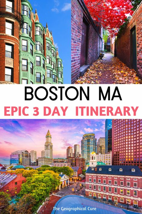 The Perfect 3 Day Itinerary for Boston Massachusetts Boston Quotes, Boston Itinerary, Maine Fall, Boston Travel Guide, Boston Trip, Boston Vacation, Massachusetts Boston, East Coast Usa, Massachusetts Travel