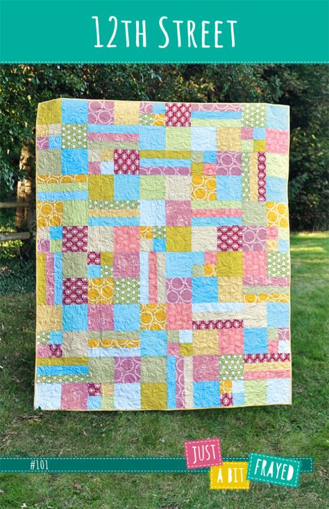 12th Street Quilt Pattern - quick and easy quilt pattern Easy Street Quilt Pattern, Diy Bedding, Crochet Quilt Pattern, Quick Quilts, Quilting Blogs, Kids Quilts, Quilting Board, Quick Quilt, Material Things