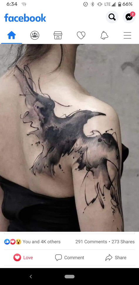 Raven Back Tattoo, Black Crow Tattoos, Hairline Tattoos, Rabe Tattoo, Watercolour Tattoo, Biblical Tattoos, Waist Tattoos, Dark Photo, Ribcage Tattoo