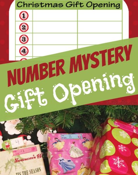 Christmas Wrapping Ideas: Number Mystery Gift Opening for a Christmas morning game StuffedSuitcase.com Mystery Gift Ideas, Christmas Scavenger Hunt Clues, Christmas Gift Opening, Christmas Morning Traditions, Christmas Wrapping Ideas, Gift Opening, Scavenger Hunt Clues, Christmas Scavenger Hunt, Number Gifts