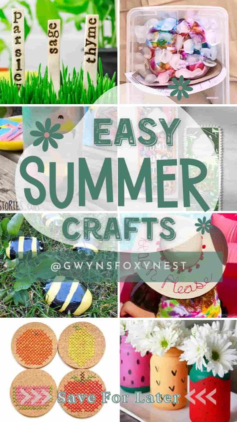 easy summer crafts for adults Easy Summer Crafts For Adults, Summer Crafts For Adults, Easy Summer Crafts For Kids, Easy Summer Crafts, Summer Homeschool, Flower Games, Diy Summer Crafts, Summer Schedule, Quick And Easy Crafts