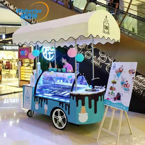 Ice Cream Carts Ideas, Mobile Ice Cream Cart, Ice Cream Freezer Design, Ice Cream Cart Ideas, Ice Cream Stand Ideas, Ice Cream Cart Design, Ice Cream Truck Ideas, Ice Cream Booth, Small Food Truck