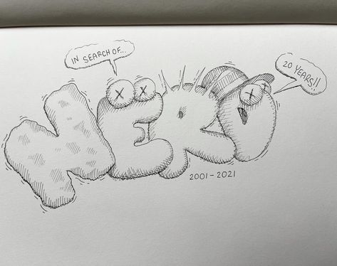 @kaws on Instagram: “N.E.R.D. “In Search of” twenty years… @sha3 @pharrell @chadhugo @nerd 🙏✌️” Kaws Drawing, Kaws Sketch, Kaws Painting, Girl Drawing Sketches, Disney Art Drawings, Graffiti Style Art, Cute Canvas Paintings, Art Drawings Sketches Pencil, Canvas Painting Designs