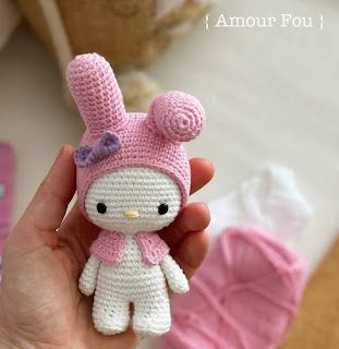 PATRONES AMIGURUMI GRATIS: PATRON GRATIS MY MELODY AMIGURUMI 64894 Crochet Christmas Gifts, Three Girls, Crochet Size, Bunny Crochet, Crochet Animals Free Patterns, Girl Pattern, My Melody, Doll Pattern, Crochet Dolls