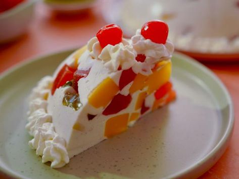 Get Terrazzo Jelly Cake Recipe from Food Network Jelly Cake Recipe, Ladies Painting, Girl Meets Farm, Jello Cake, Cherry Coconut, Colorful Dishes, Jello Salad, Jelly Cake, Farm Food