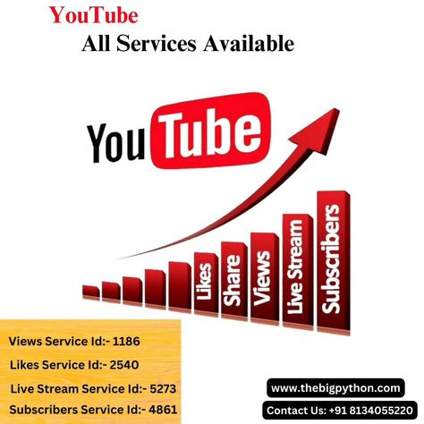 Make your YouTube channel stronger and more valuable with us! 💪📈 thebigpython.com is the ultimate destination for all your YouTube and social media growth needs. 🚀 #YouTubeGrowth #SocialMediaMarketing #Success TheBigPython.com Social Media Growth, June 17, You Youtube, Youtube Channel, Social Media Marketing, Make Your, Social Media, Make It Yourself, Media