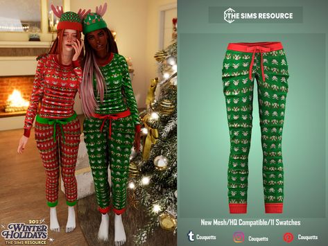 Christmas Pajamas Pants, Sims Cc Clothing, Sims Christmas, Sims Closet, Sims 4 Christmas Cc, Sims 4 Seasons, Sims 4 Infant, Christmas City, Sims 4 Tsr