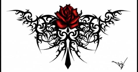 Looking for awesome ideas for a Gothic tattoo? This list should give you plenty of body art inspiration. Gothic tattoo designs can range in style from the simple to... Aka Tattoo, Vampire Knight Tattoo, A Rose Tattoo, Stammestattoo Designs, Gotik Tattoo, Lower Back Tattoo Designs, Kunst Tattoos, Gothic Tattoo, Rose Tattoo Design