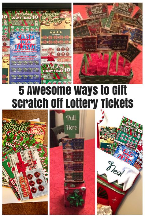 NJ Lottery's Holiday Instant Games make the perfect gift for those 18+ on your list. Here are 5 fun and festive ways to gift scratch off lottery tickets this year! #NJLottery #JerseyHoliday #DIY #ad Lottery Ticket Christmas Gift, Lottery Ticket Gift Ideas, Ticket Gift Ideas, Lottery Ticket Bouquet, Lottery Ticket Gift, Lotto Tickets, Scratch Off Tickets, Lottery Ticket, Scratch Off Cards