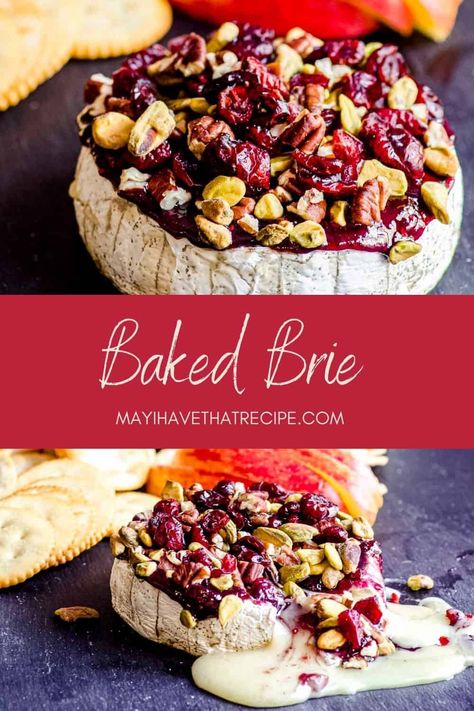 If you've never made baked brie before today, you are in for a real treat. Our addition of cranberries and pecans makes this a wonderful entertaining appetizer that's perfect for any time of year. The tart cranberries and the crunch of the nuts contrast perfectly with the rich, earthy flavor of a buttery warm brie. Baked Brie With Cranberries And Pecans, Baked Brie With Cranberries, Brie With Cranberries, Baked Brie Cranberry, Xmas Snacks, Warm Brie, Baked Brie Cheese, Brie Cranberry, Baked Dips