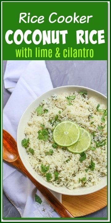 The sweetness of coconut milk combined with bright flavors of zesty lime and cilantro transforms plain rice into delicious with this rice cooker coconut rice recipe. Best Cilantro Lime Rice Recipe, Cilantro Lime Rice In Rice Cooker, Lime Rice Cilantro, Rice Cooker Coconut Rice, Coconut Lime Rice, Cilantro Lime Rice Recipe, Coconut Milk Rice, Rice Maker, Coconut Rice Recipe