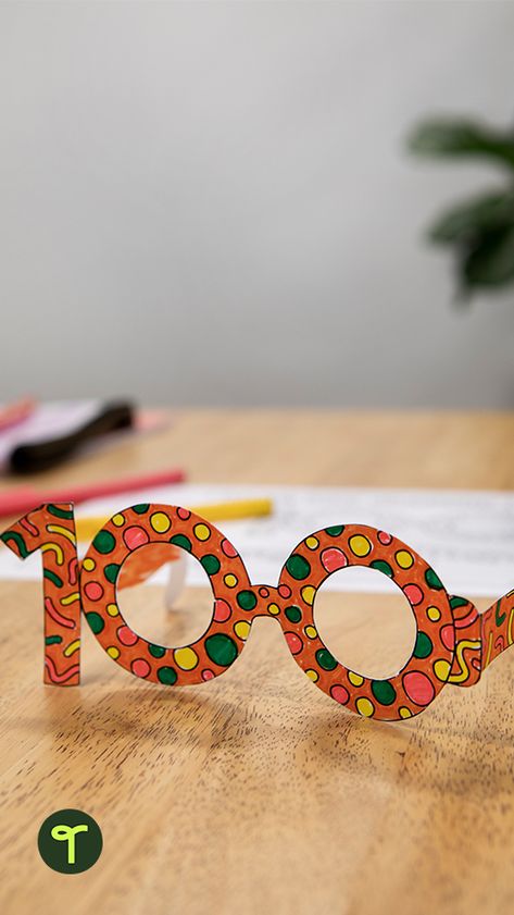 100th Day Of School Projects, 100 Days At School, Glasses Template, 100th Day Of School Project, School Project Ideas, School Glasses, 100 Días De Clases, 100th Day Of School Crafts, 100 Day Of School Project