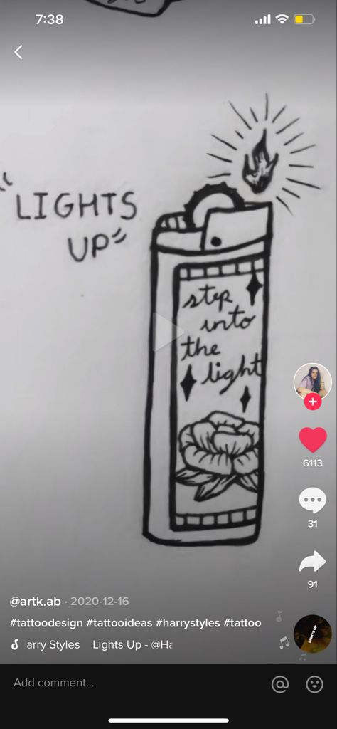 Lights Up Tattoo Harry Styles, The Light Tattoo, Senior Cords, Harry Styles Lights Up, Tattoo Time, Harry Styles Tattoos, Light Tattoo, Up Tattoo, Up Tattoos